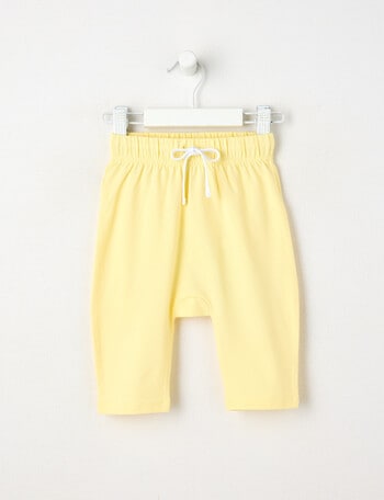 Little Bundle Essentials Stretch Cotton Pant, Yellow & White product photo