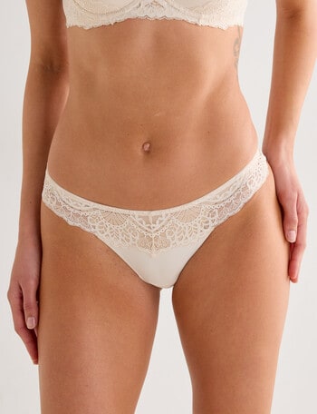 Acapella Hazel Lace Trim G-String Brief, Ivory product photo