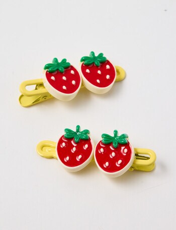 Mac & Ellie Strawberries Clip Set, 2-Piece, Red & Yellow product photo