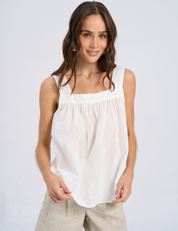 Vero Moda Riley Cap Sleeve Top, Snow White product photo