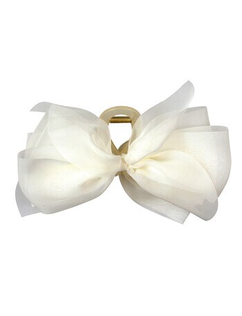 Adorn by Mae Chiffon Bow Claw Grip, Cream product photo