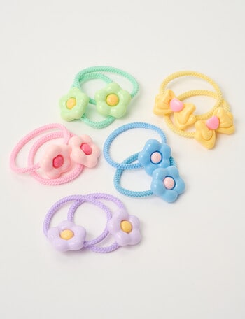 Mac & Ellie Daisy Bow Charm Hair Ties, 10-Piece product photo