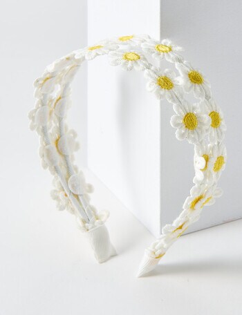 Mac & Ellie Daisy Headband, White product photo