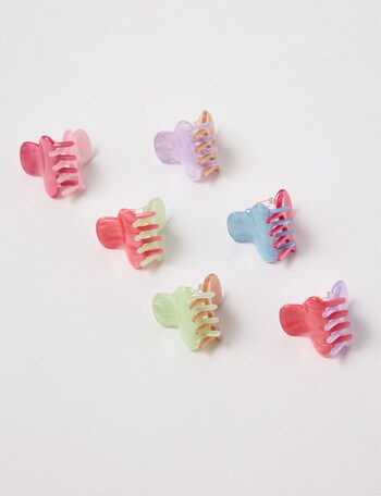 Mac & Ellie Mini Colour Block Claw Clip Set, 6-Piece, Violet product photo