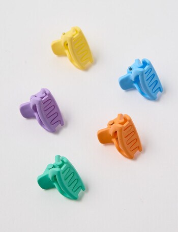 Mac & Ellie Mini Geo Claw Clip Set, 5-Piece, Yellow product photo
