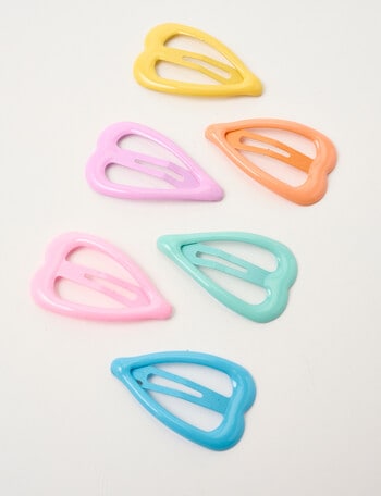Mac & Ellie Hearts Snap Clips, 6-Piece product photo