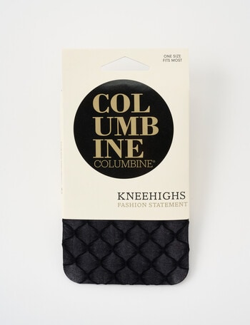 Columbine Mesh Knee High Fishnet Tights, Black product photo