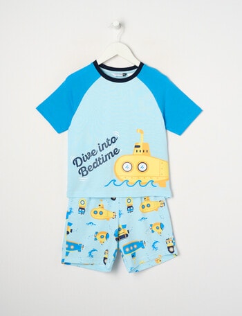 Sleep Mode Submarine Knit Short PJ Set, Blue product photo
