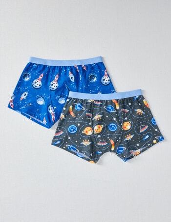 Blue Ink Space Trunks, 2-Pack, Blue & Grey, 2-8 product photo