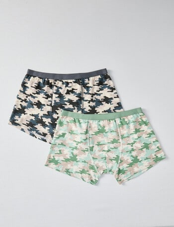 Blue Ink Camo Trunks, 2-Pack, Green & Grey, 2-16 product photo