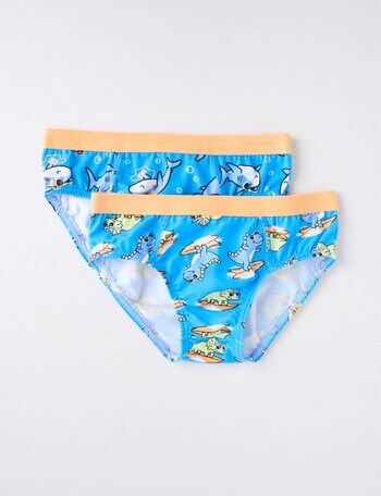 Blue Ink Dino Shark Brief, 2-Pack, Blue, 2-8 product photo
