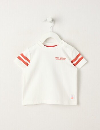 Teeny Weeny Short Sleeve Tee, White & Red Stripe product photo
