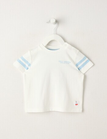 Teeny Weeny Short Sleeve Tee, White & Blue Stripe product photo