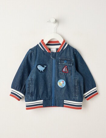 Teeny Weeny Bomber Jacket, Denim Blue product photo