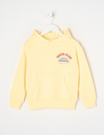 Mac & Ellie Pasta Club French Terry Pull On Hoodie, Lemon product photo