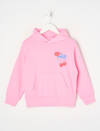 Mac & Ellie Ice Cream French Terry Pull On Hoodie, Candy Pink product photo