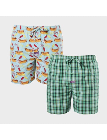 Mitch Dowd Bow-Wow BBQ Cotton Sleep Shorts, 2-Pack, Multicolour product photo