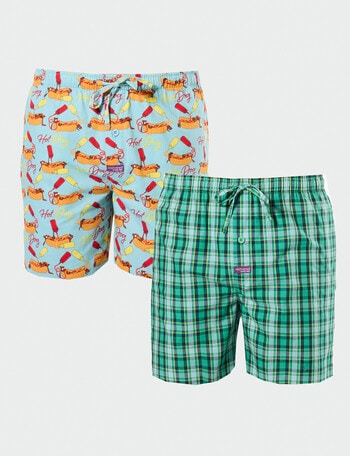 Mitch Dowd Bow-Wow BBQ Cotton Sleep Shorts, 2-Pack, Multicolour product photo
