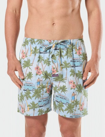 Mitch Dowd I'm Board Cotton Woven Sleep Short, Blue product photo