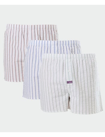 Mitch Dowd Woven Boxer, 3-Pack, Stripe Seersucker product photo