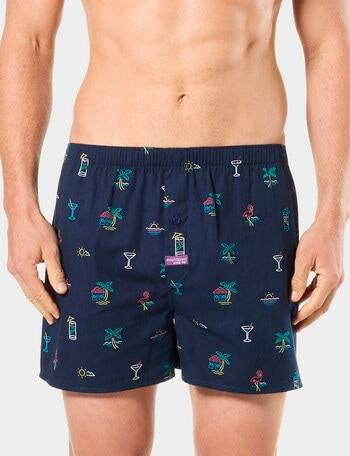 Mitch Dowd Neon Beach Cotton Boxer Short, Navy product photo