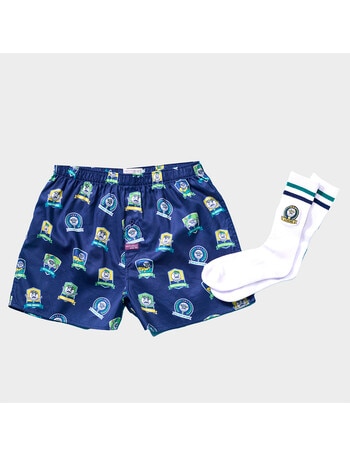 Mitch Dowd By Par Cotton Boxer & Crew Sock Gift Set, Navy & White product photo