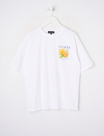 No Issue Amalfi Orange Short Sleeve Box Tee, White product photo