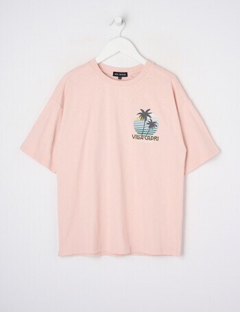 No Issue Capri Short Sleeve Box Tee, Pink product photo