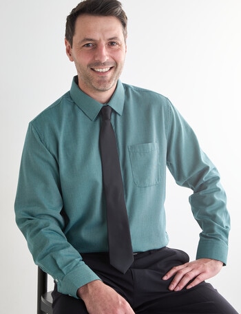 Chisel Dobby Long Sleeve Shirt, Green product photo