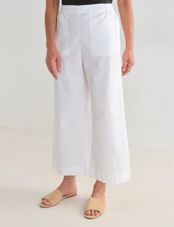 Ella J Relaxed Crop Pants, White product photo