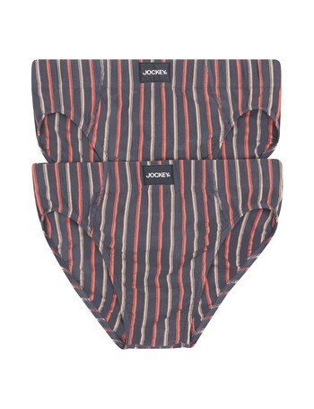 Jockey Sports Stripe Brief, 2-Pack, Steel Waters & Breezy Stripe product photo