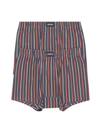 Jockey Sports Stripe Mid Trunk, 2-Pack, Steel Waters & Breezy Stripe product photo
