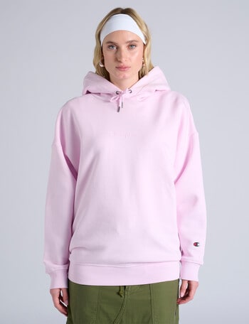 Champion Tonal Script Hoodie, Model Pink product photo