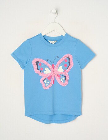 Mac & Ellie Applique Butterfly Short Sleeve Tee, Cobalt product photo