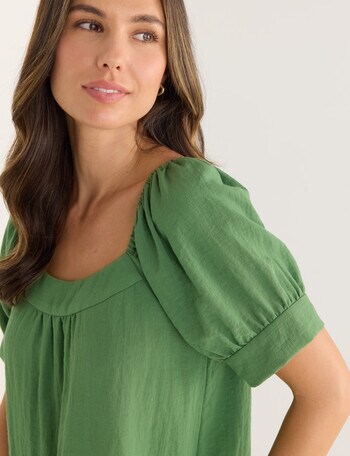 Whistle Square Neck Top, Green product photo