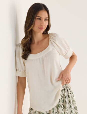 Whistle Square Neck Top, Cream product photo