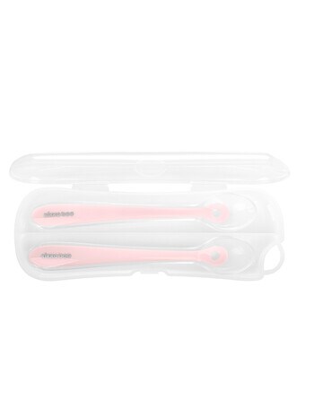 Kikkaboo Silicone Spoons & Case, 2-Pack, Pink product photo