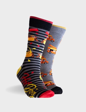 Mitch Dowd Hot Dog Bamboo Crew Socks, 2-Pack, Grey product photo