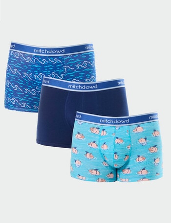 Mitch Dowd Cotton Trunk, 3-Pack, Shark Fin Ham product photo