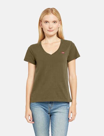 Levis Perfect V Neck Tee, Olive Night product photo