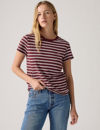 Levis Perfect Tee, Trudy Stripe Chocolate Truffle product photo