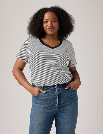 Levis Plus Perfect V-Neck Tee, Annalise Stripe product photo
