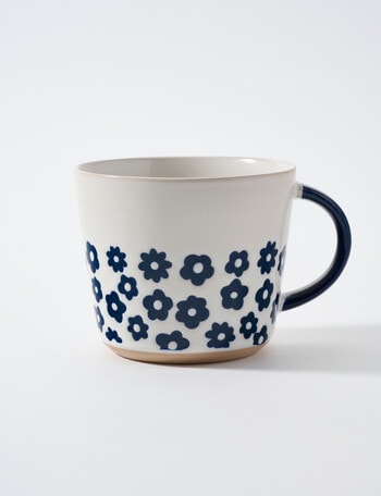 Stevens Daisy Sip Mug, 325ml, Blue & White product photo