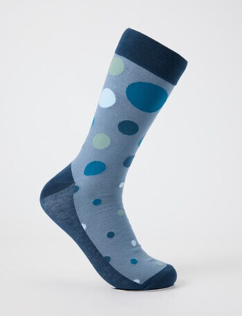 Mazzoni Spots Viscose Rayon from Bamboo Dress Socks, Blue product photo