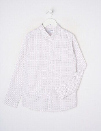 High Street Geo Long Sleeve Formal Short, Burgundy & White product photo