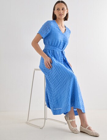 Jigsaw Xanthe Check Midi Dress, Blue product photo