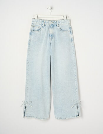 Switch Gia Baggy Split Hem Bows Jean, Light Blue product photo