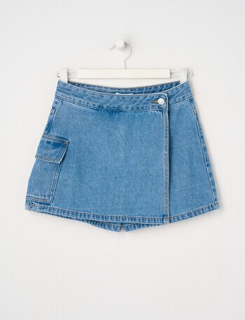 Switch Denim Skort Cargo, Mid Blue product photo