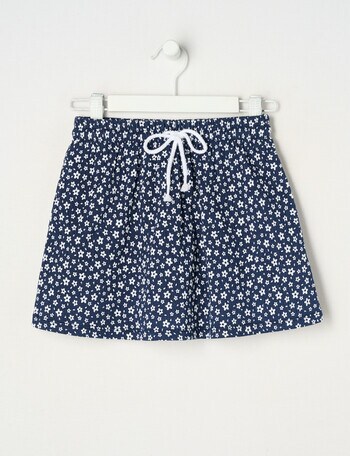 Mac & Ellie Daisies Crinkle Knit Skort, Navy product photo