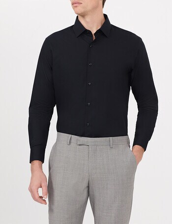 Van Heusen Tailored Long Sleeve Poplin Shirt, Black product photo